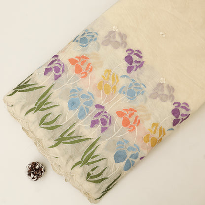 Mul Chanderi Embroidery Fabric