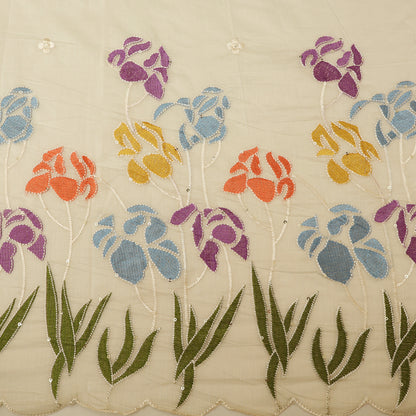 Mul Chanderi Embroidery Fabric