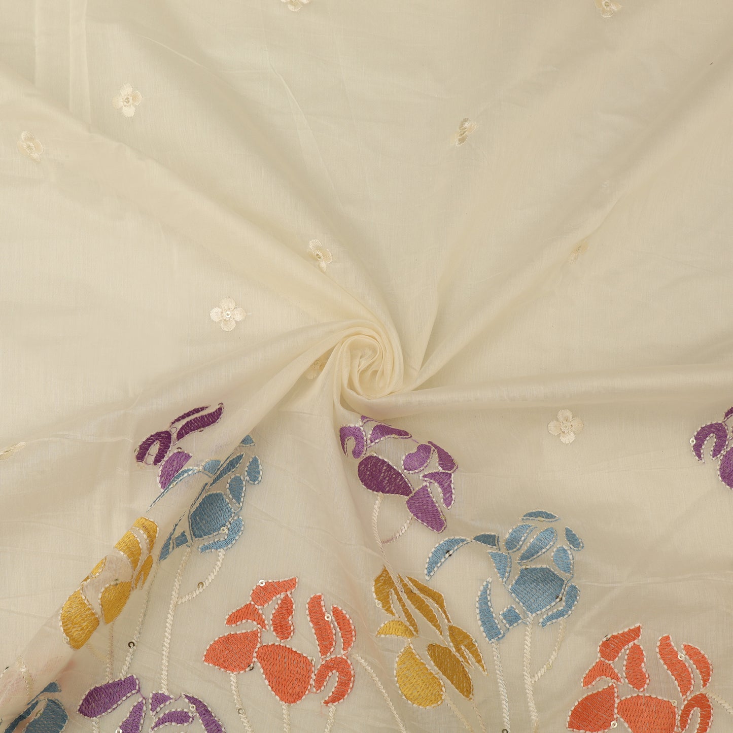 Mul Chanderi Embroidery Fabric