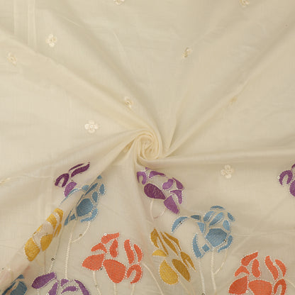 Mul Chanderi Embroidery Fabric