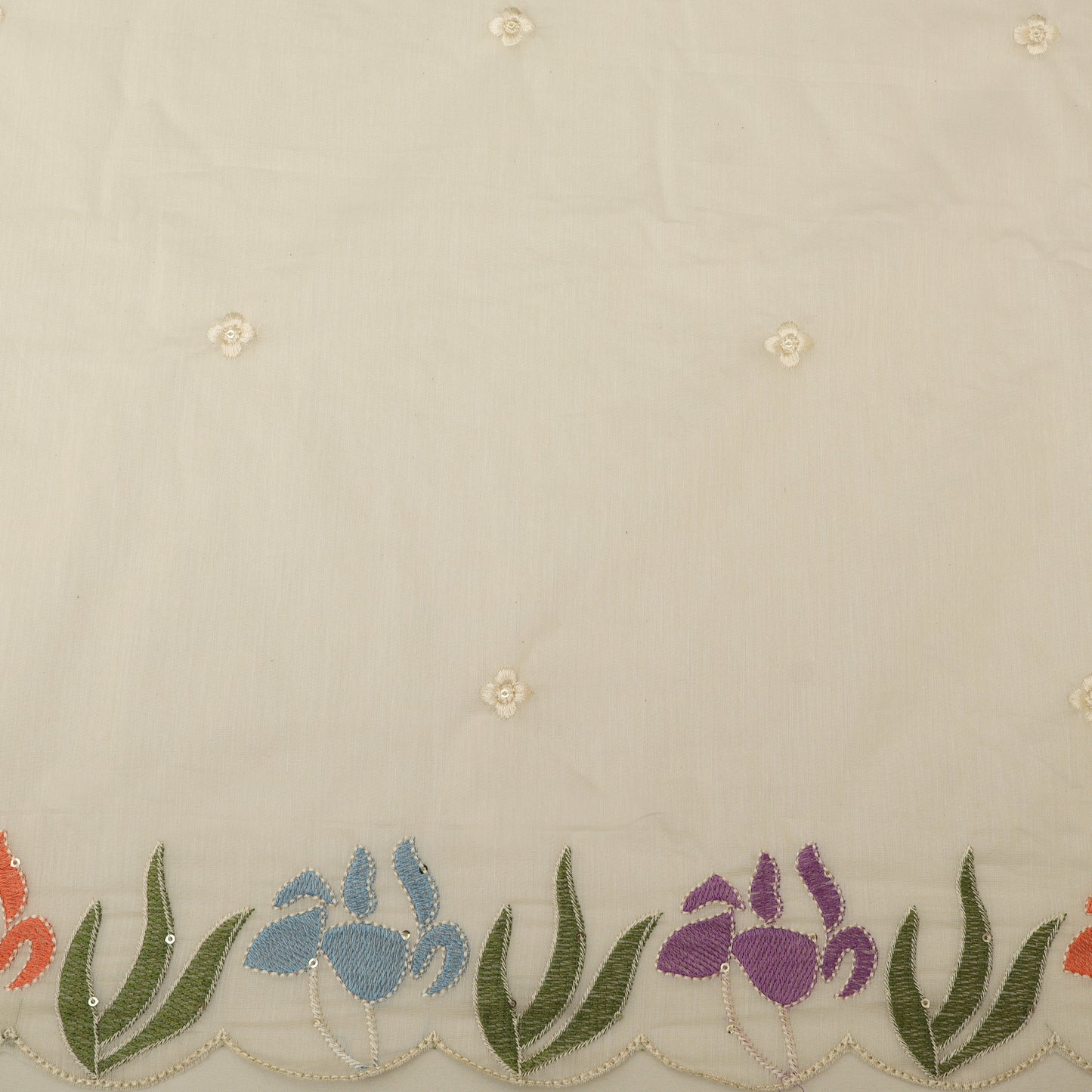Mul Chanderi Embroidery Fabric