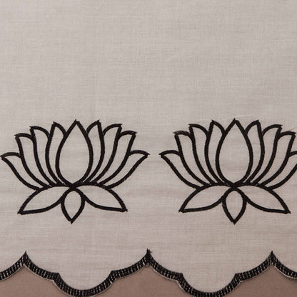 Off White Color Kora Cotton Embroidery Fabric