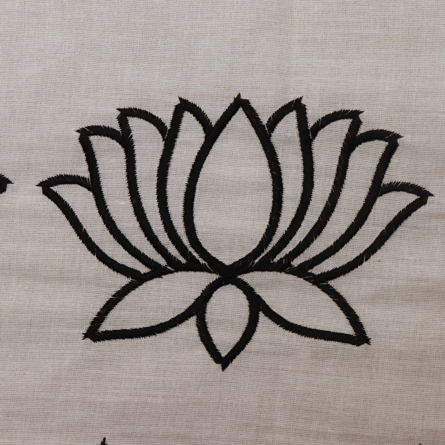 Off White Color Kora Cotton Embroidery Fabric