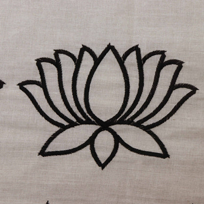 Off White Color Kora Cotton Embroidery Fabric