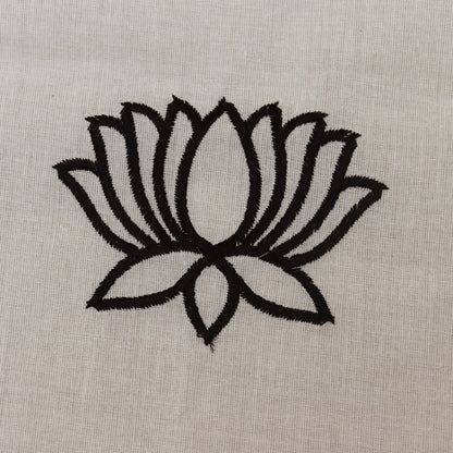 Off White Color Kora Cotton Embroidery Fabric