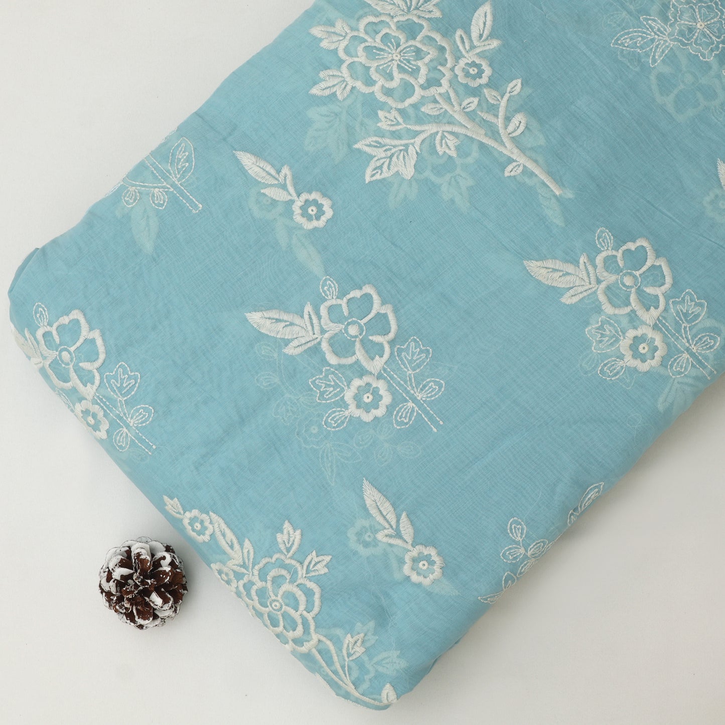 Mul Chanderi Embroidery Fabric