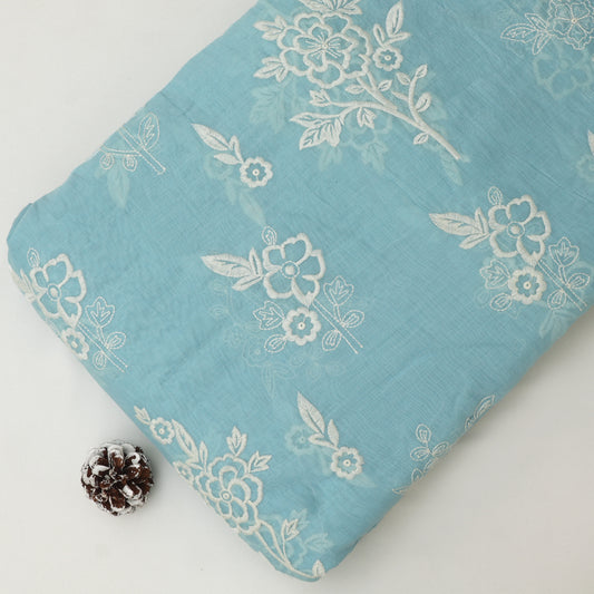 Mul Chanderi Embroidery Fabric