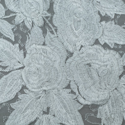 Grey Color Organza Embroidery Fabric