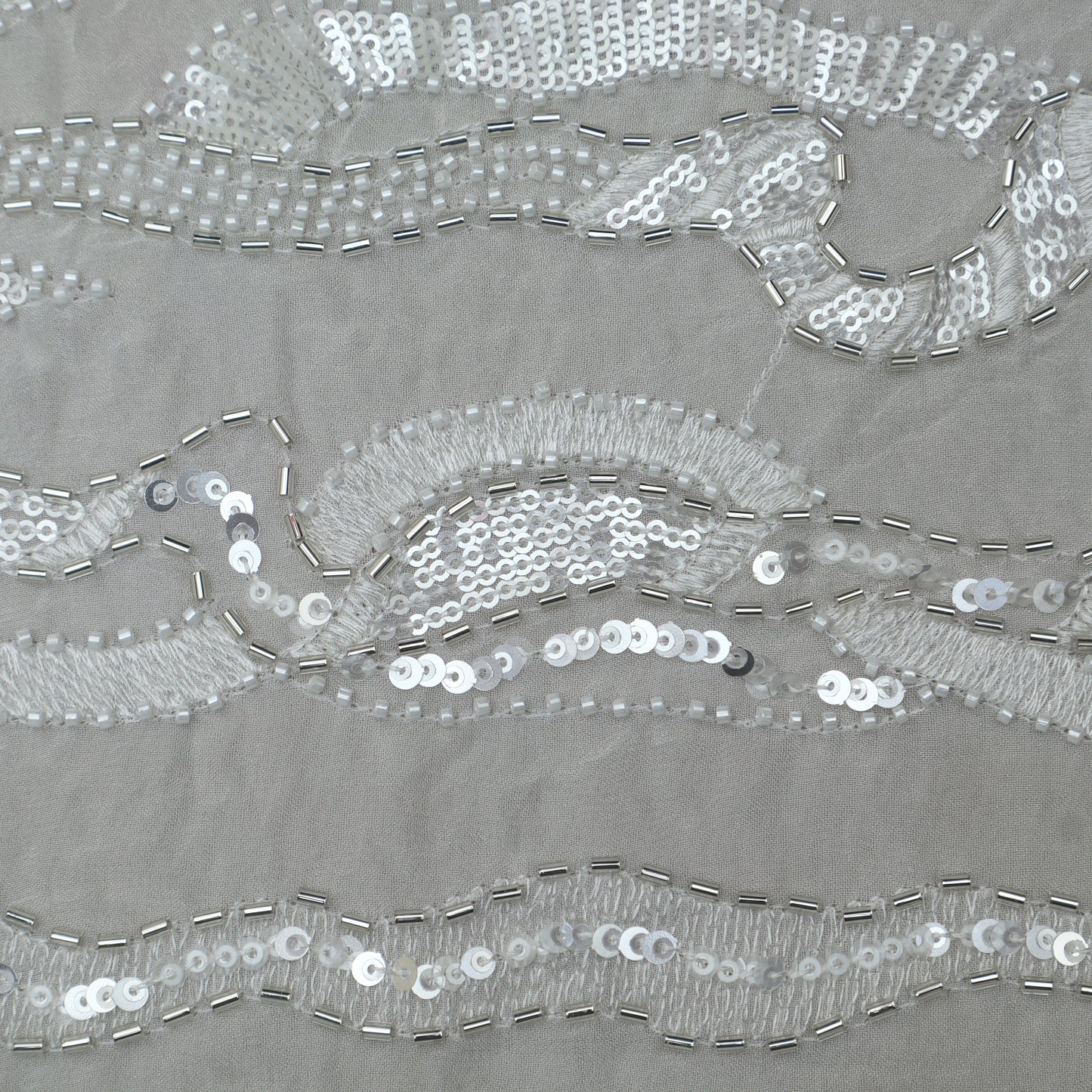 White Color Georgette Embroidery Fabric