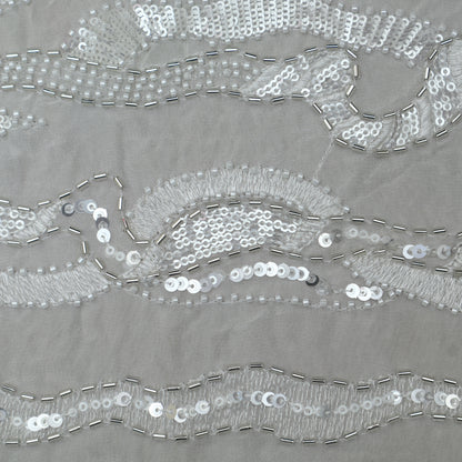 White Color Georgette Embroidery Fabric