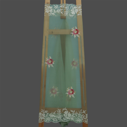 Mint Green Color Organza Embroidery Fabric