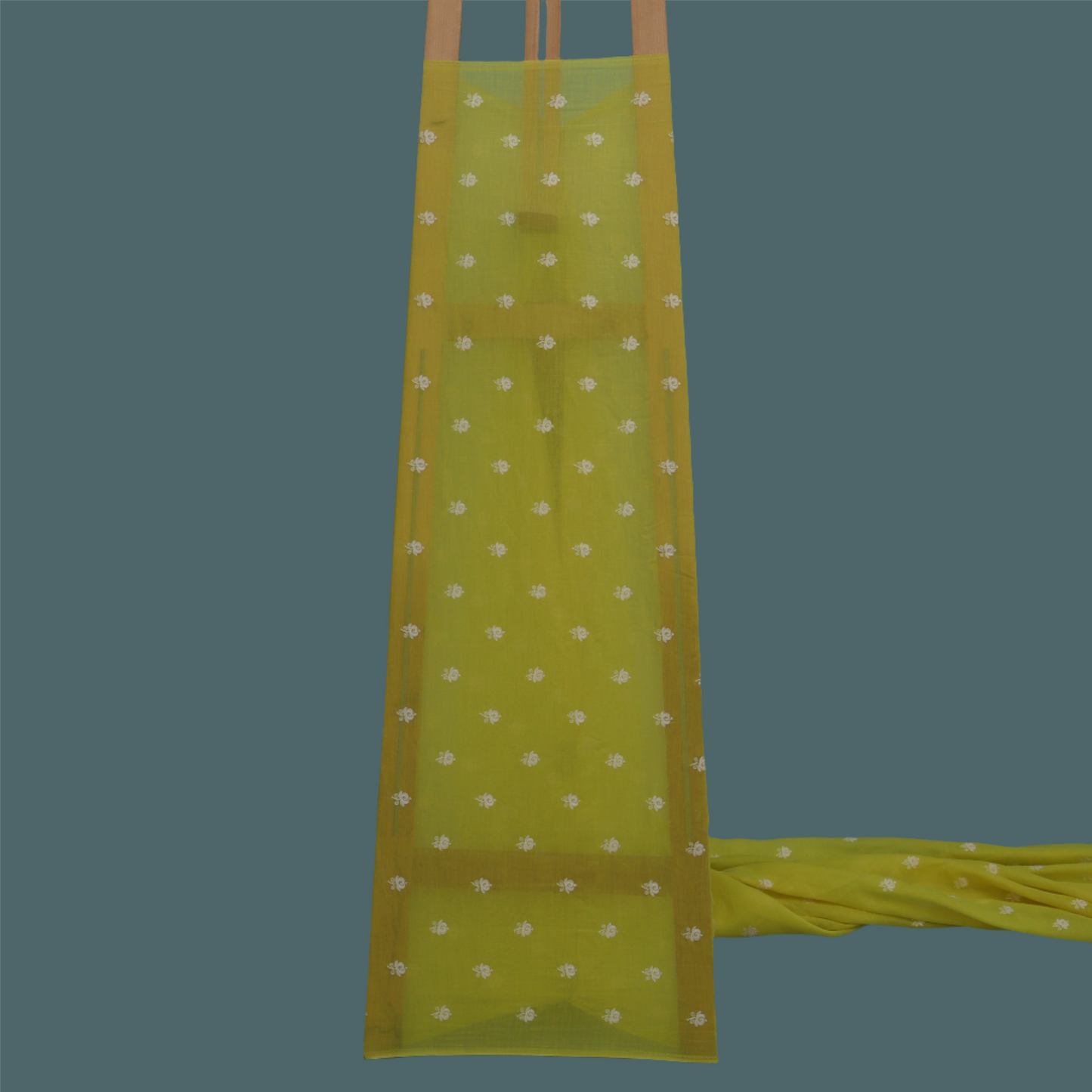 Yellow Color Chanderi Booti Fabric