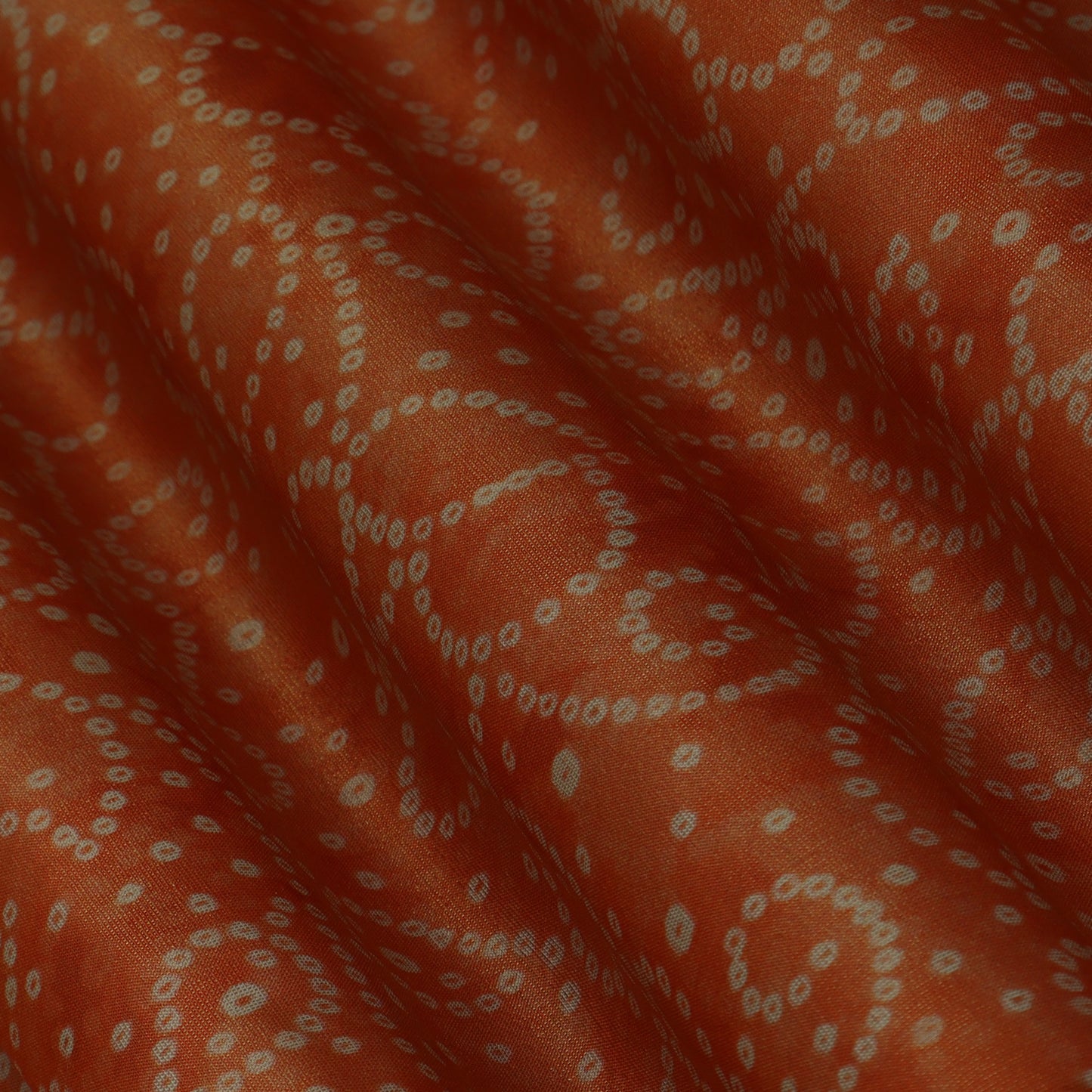 Orange Color Tissue Digital Print Fabric