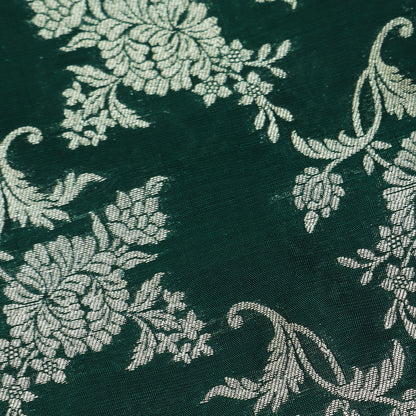 Bottle Green Color Brocade Fabric