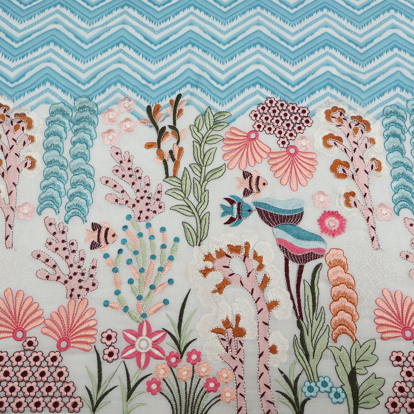 Cotton Print Embroidery Fabric