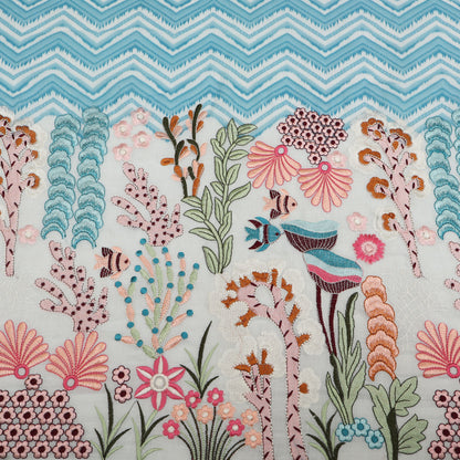 Cotton Print Embroidery Fabric