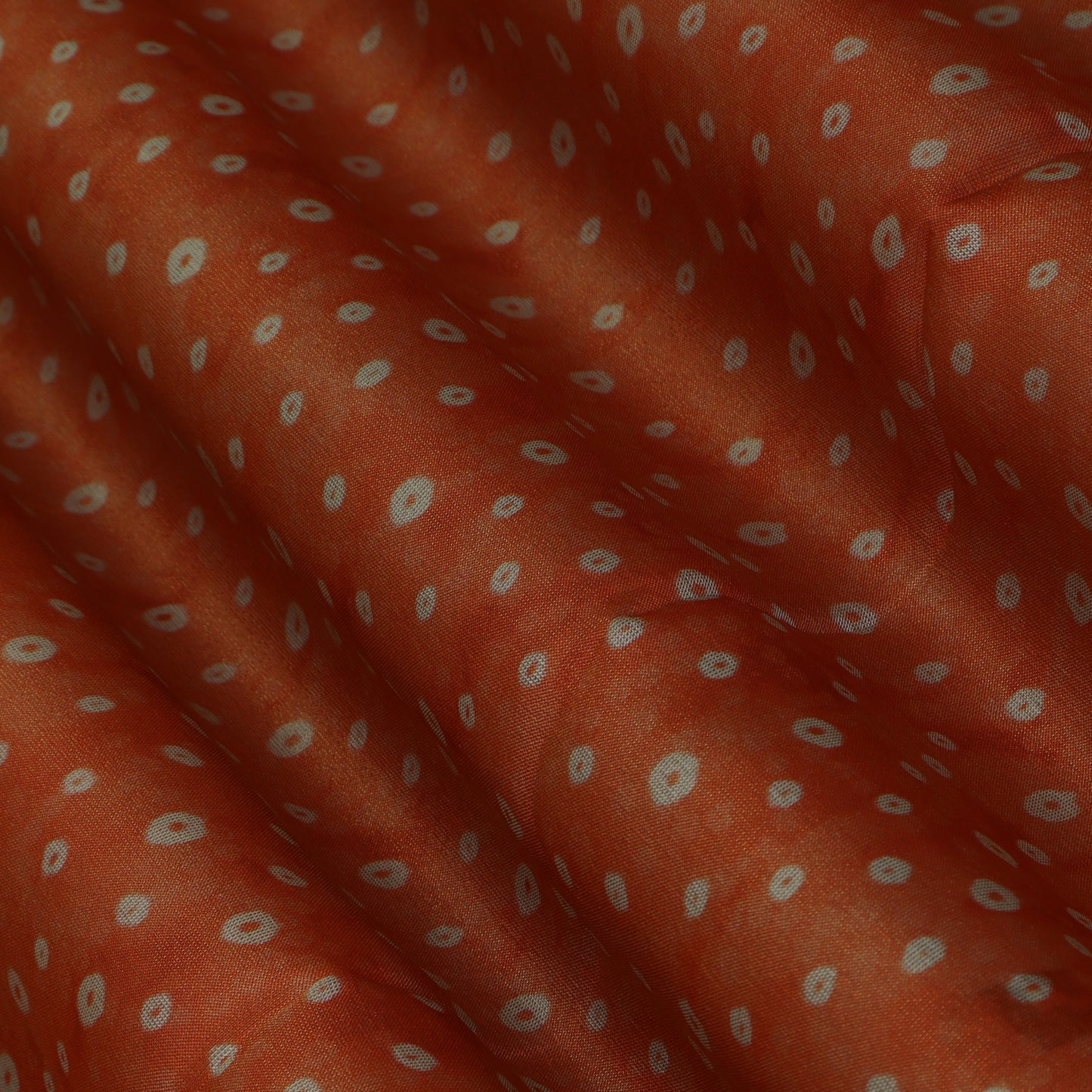 Orange Color Tissue Digital Print Fabric