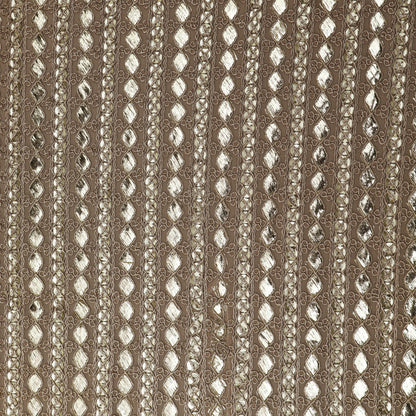 Beige Color Georgette Embroidery Fabric