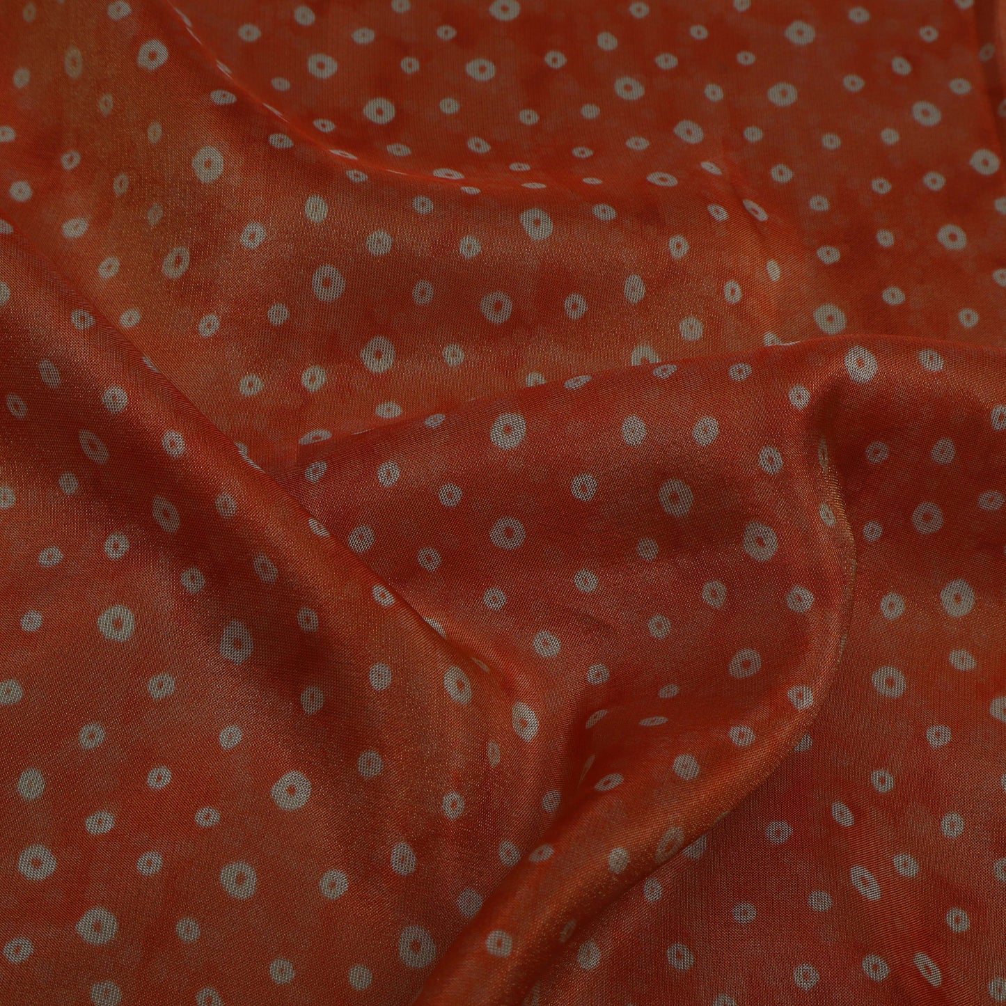 Orange Color Tissue Digital Print Fabric