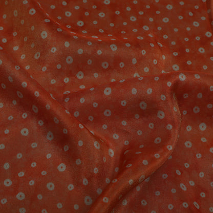 Orange Color Tissue Digital Print Fabric