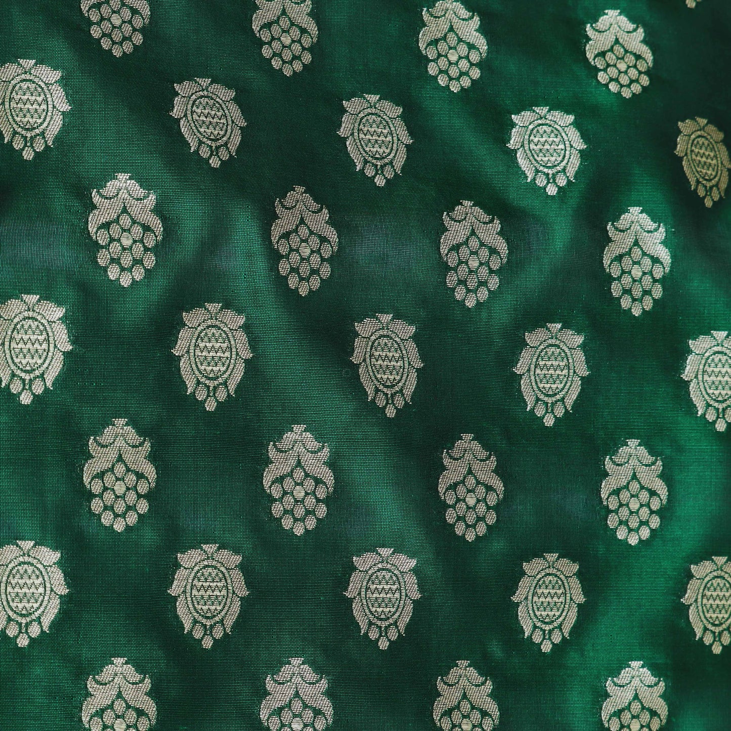 Bottle Green Color Brocade Fabric