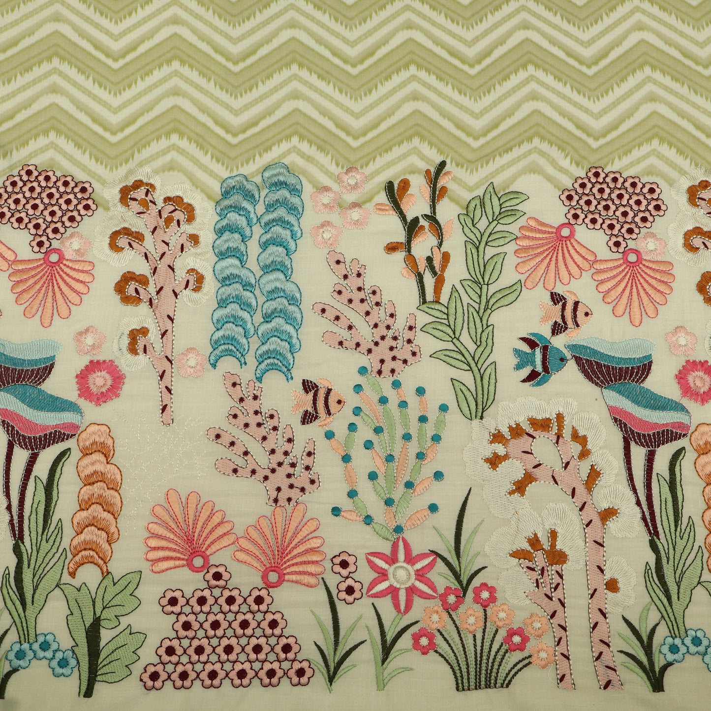 Cotton Print Embroidery Fabric