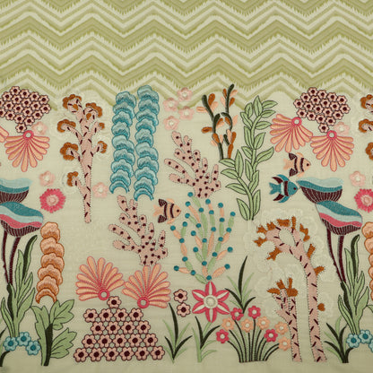Cotton Print Embroidery Fabric