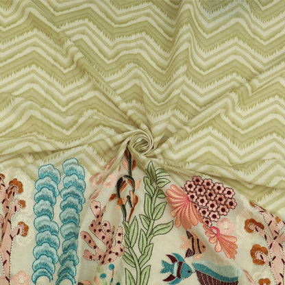 Cotton Print Embroidery Fabric