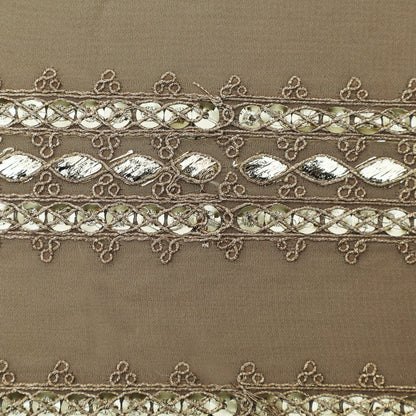 Beige Color Georgette Embroidery Fabric