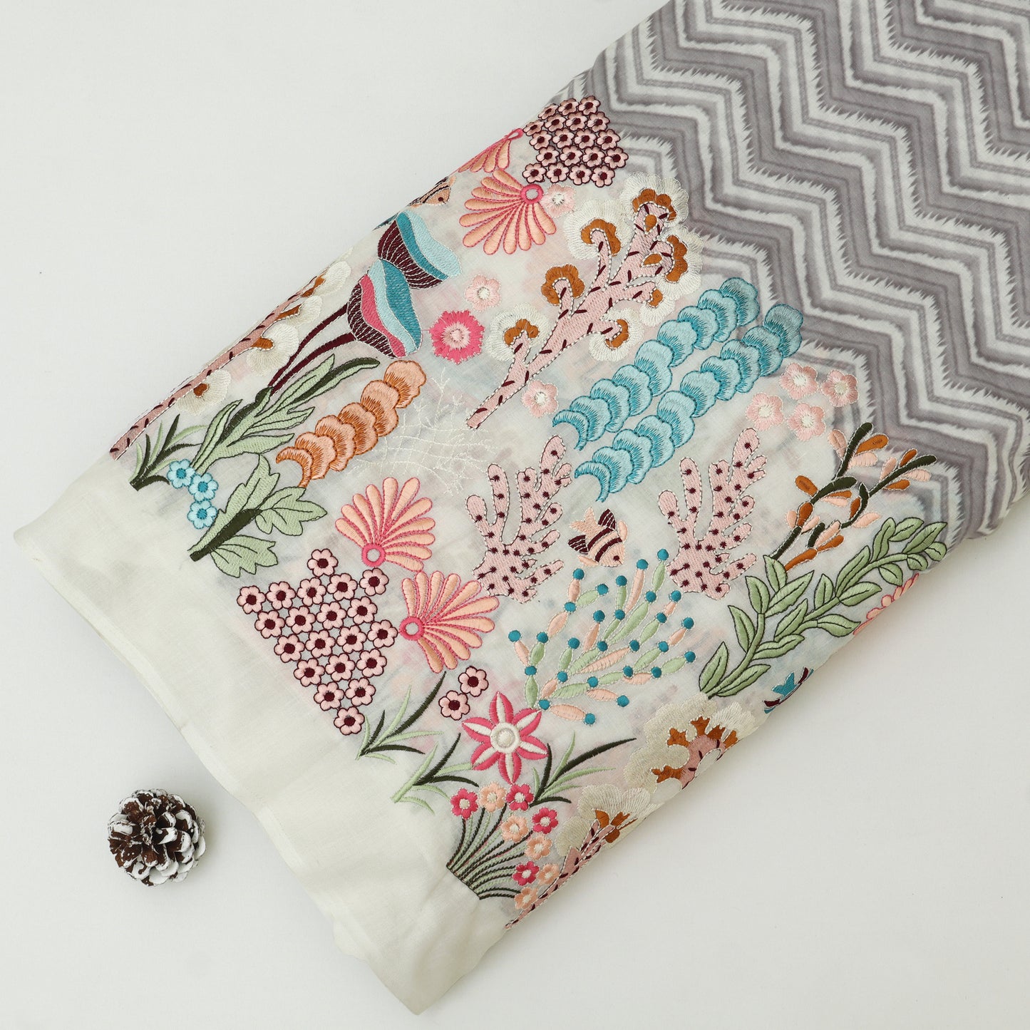 Cotton Print Embroidery Fabric