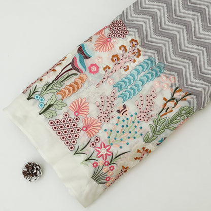 Cotton Print Embroidery Fabric