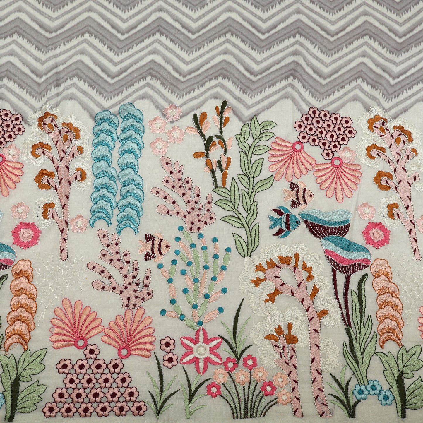 Cotton Print Embroidery Fabric