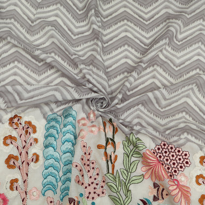 Cotton Print Embroidery Fabric