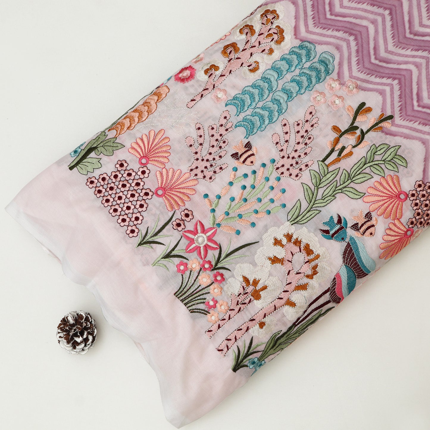 Cotton Print Embroidery Fabric
