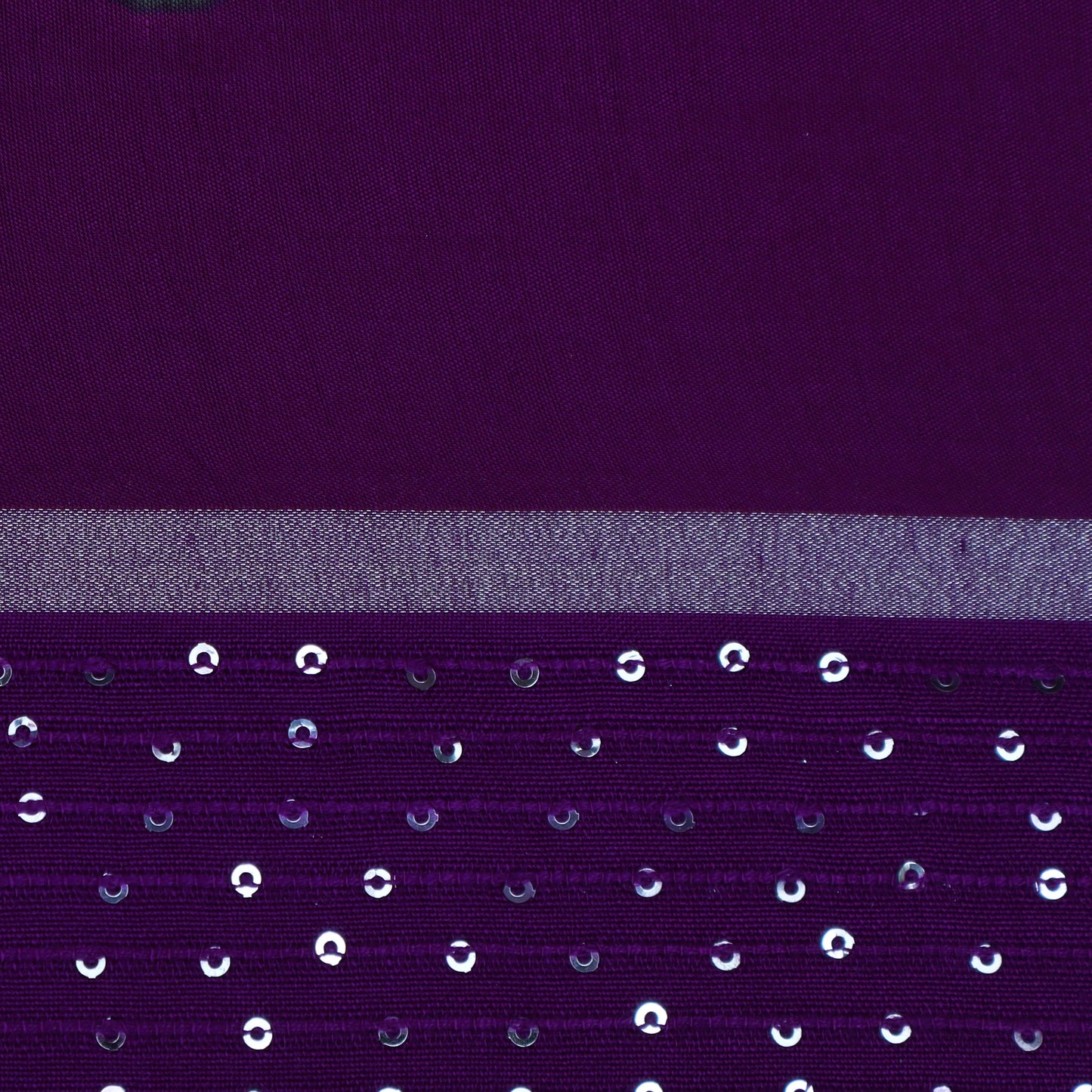 Purple Color Malai Chanderi Embroidery Fabric