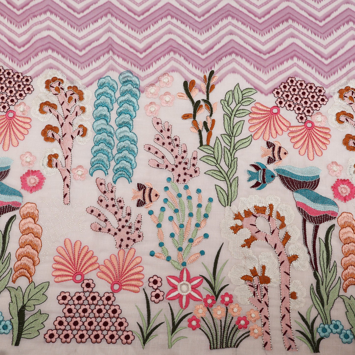 Cotton Print Embroidery Fabric