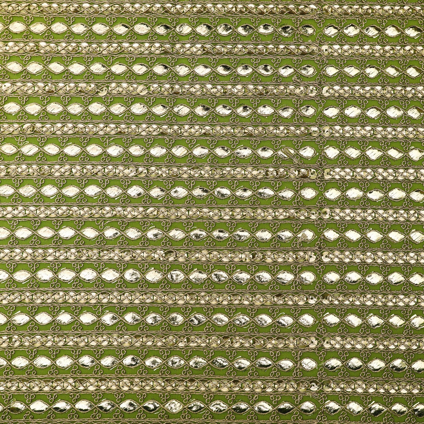 Parrot Green  Color Georgette Embroidery Fabric