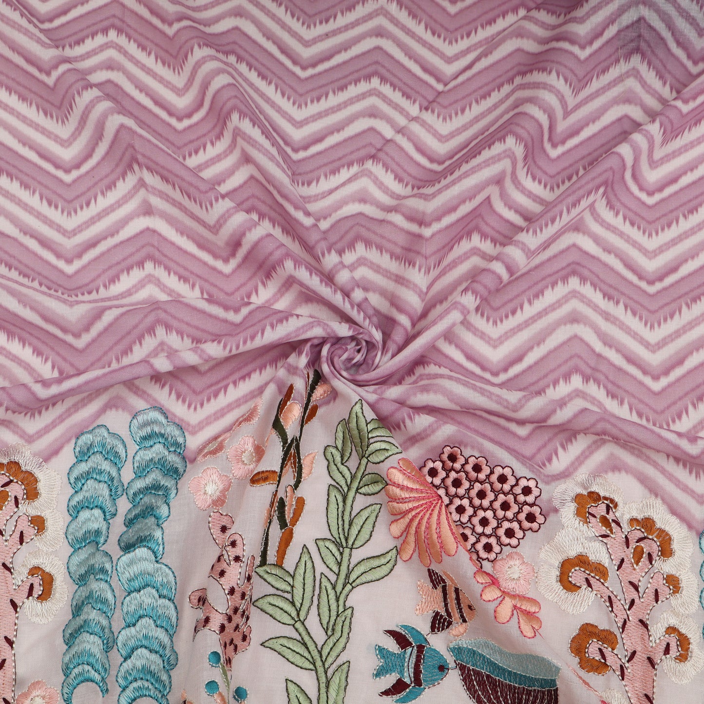Cotton Print Embroidery Fabric