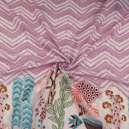 Cotton Print Embroidery Fabric