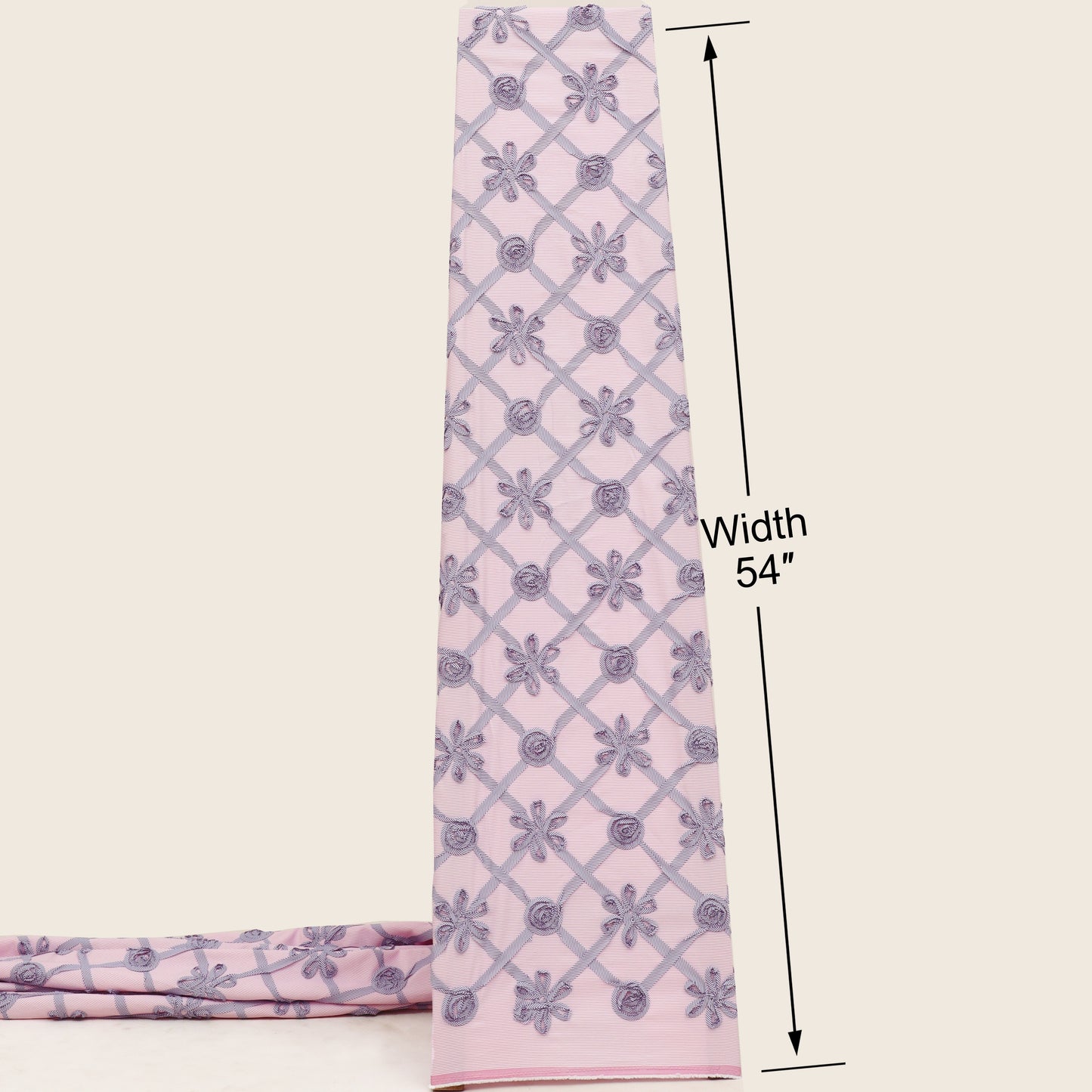Crepe Stripe Embroidery Fabric
