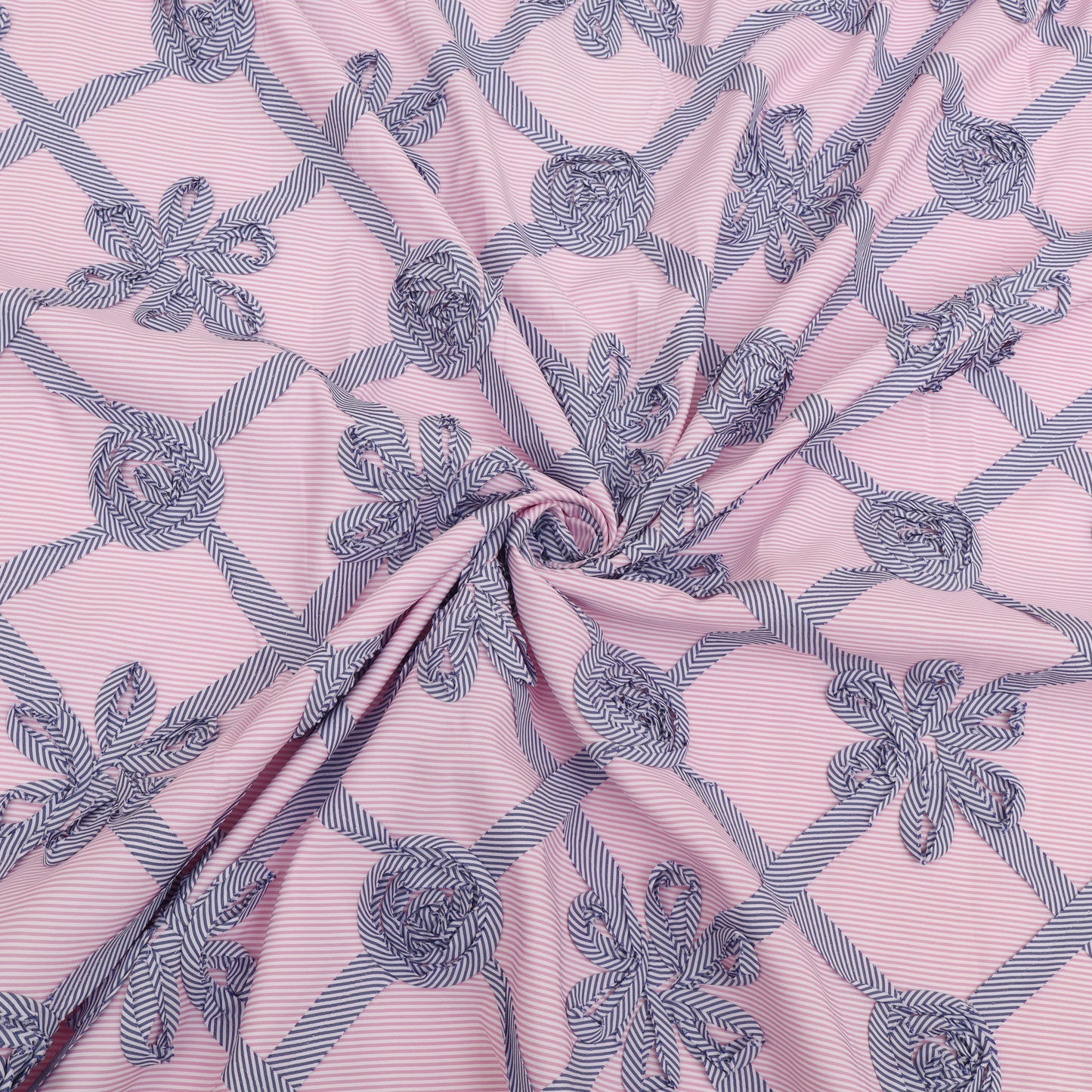 Crepe Stripe Embroidery Fabric