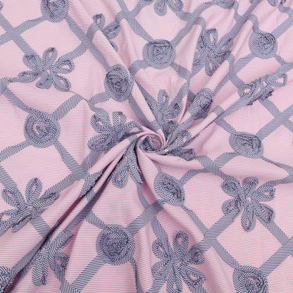 Crepe Stripe Embroidery Fabric