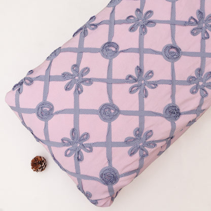 Crepe Stripe Embroidery Fabric