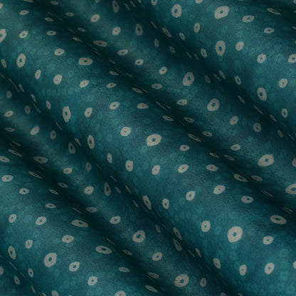 Rama Green Color Tissue Digital Print Fabric