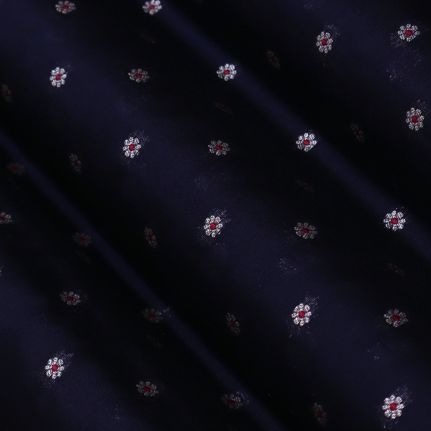 Navy Blue Color Brocade