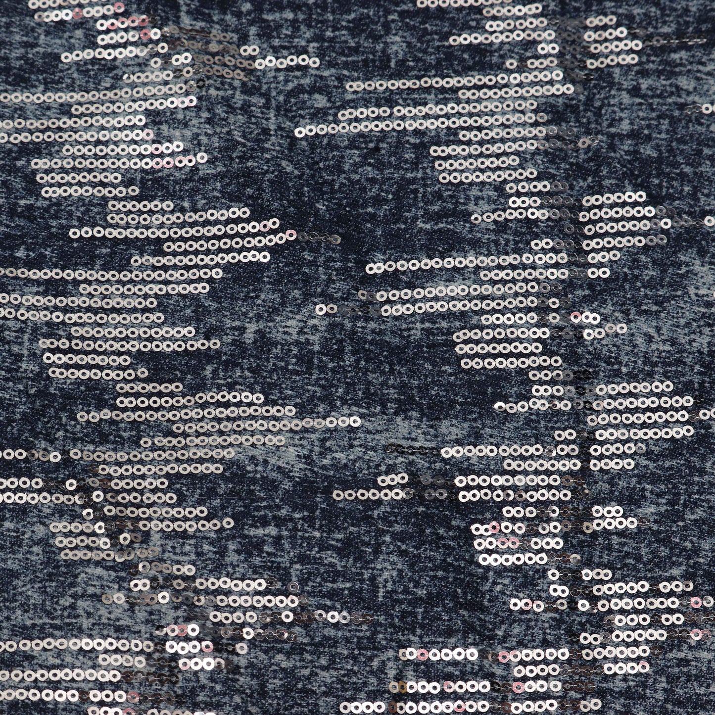 Blue Color Denim Sequence Embroidery Fabric