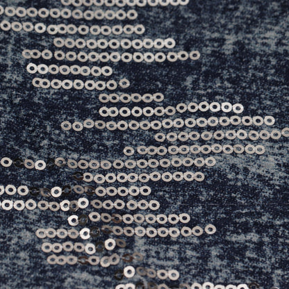 Blue Color Denim Sequence Embroidery Fabric