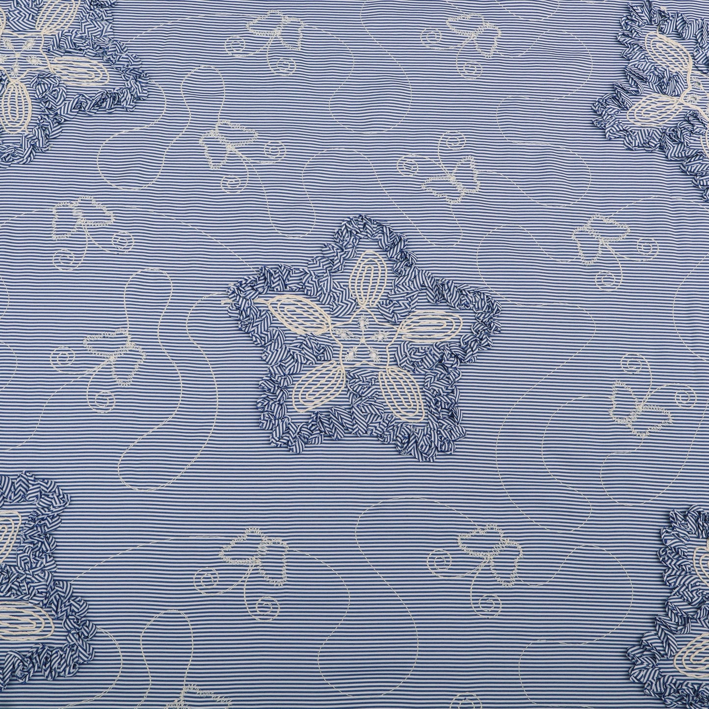 Crepe Stripe Embroidery Fabric