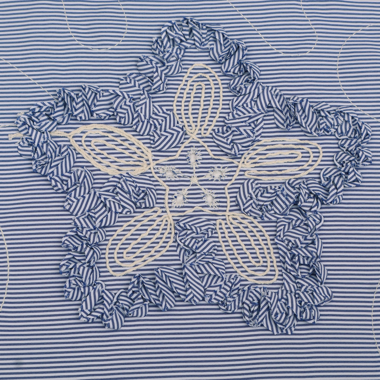 Crepe Stripe Embroidery Fabric