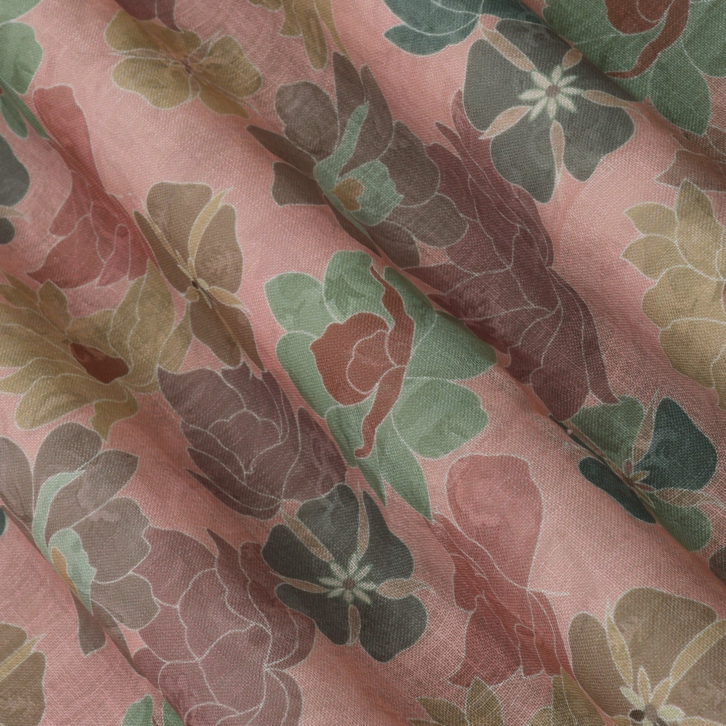 Floral Linen Printed Fabric